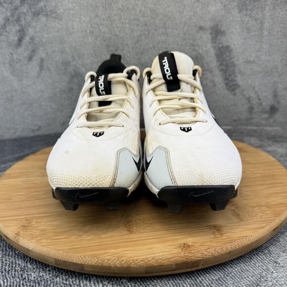 Nike Force Trout Baseball Cleats Shoes Mens 9 White Black Fastflex FB9728-100 - Picture 2 of 10